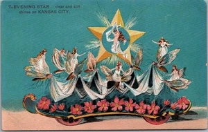 1908 PRIESTS OF PALLAS PARADE Kansas City Postal "7 EVENING STAR" Vista Flotador - Imagen 1 de 2