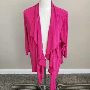 NEU MIT ETIKETT ANTTHONY fuchsia vorne offen Flyaway drapierte Vorderseite Cardigan Jacke Übergröße 1X - Bild 1 von 5