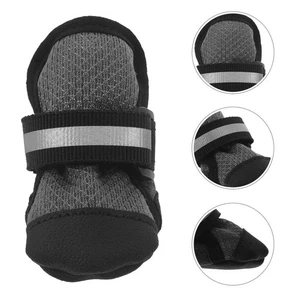 4 Pezzi Scarpe per Animali Domestici Stivali Impermeabili per Cani di Piccola Taglia Grip - Foto 1 di 12