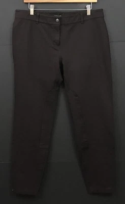 Pantalones de montar Eileen Fisher elásticos de punto al tobillo con cremallera marrón talla L Foto 1 de 4