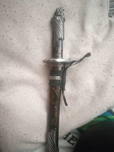 13" Dragon Design Handle Black Samurai Mini Katana Sword - Picture 1 of 8