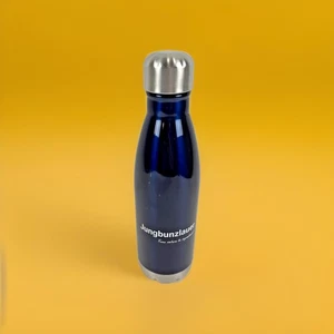 H2go 17 oz Edelstahl Isolierflasche blau Jungbunzlauer Schweiz Logo - Bild 1 von 6
