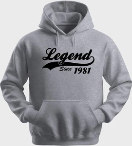 Funny Unisex Hoodie Hooded Sweatshirt Gildan Blend Legend Since 1981 H0397 - Picture 1 of 5