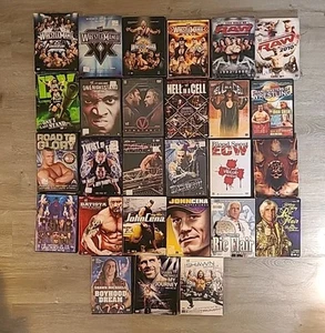 BULK LOT 27 Wrestling DVDS - WWE WWF ECW Wrestlemania Raw Ric Flair John Cena - Bild 1 von 6
