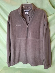 #516 COLUMBIA Chaqueta Pullover Manga Larga 1/2 Cremallera Polar Marrón Para Hombre Talla Grande - Imagen 1 de 4