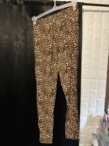 New Womens BUTTERY SOFT BROWN BLACK LEOPARD ANIMAL LEGGINGS ONE SIZE S M L 1X 2X - Picture 1 of 2