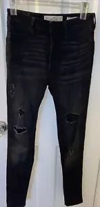 Hollister Juniors Ultra High Rise Super Skinny Stretch Black Jeans Size 3R 26x30 - Picture 1 of 6