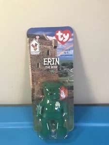 RARE TY Erin The Bear Mcdonalds Teenie Beanie Baby 1997 WITH ERRORS - Picture 1 of 3