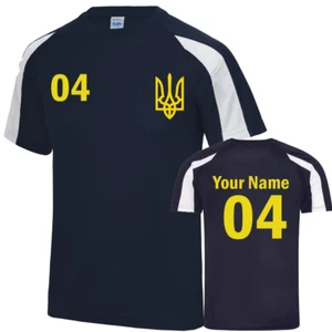 Personalised Ukraine Football T-Shirt Custom Name Number Kids Sports Gifts Top - Picture 1 of 8