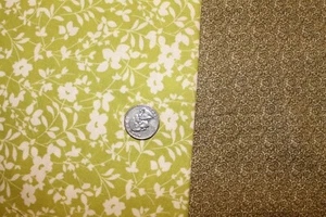 Scrap Bag Green Small Geometric (1/3 yd) (1/2 yd) and Green Floral Quilt Fabric - Picture 1 of 1