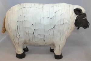 Pier 1 Pier One Harz Schafe Figur NEU 7,5 ZOLL GROSS LANDHAUS PRIMITIV - Bild 1 von 3