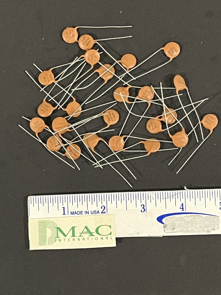 .1UF 25V 20% Y5T CERAMIC CAPACITOR 10.0MM LS CA-104M MPI (LOT OF 25) - Image 1 of 4