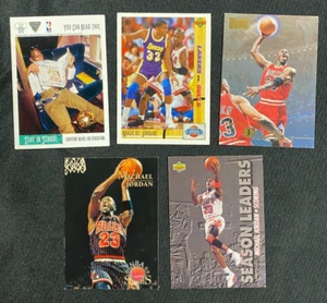 1990s' Basketball Card Lot #7/8 (5) Michael Jordan MOSTLY EX RANGE NH 10323B - Picture 1 of 2