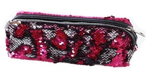 LB-2011-1 Rose Argent Paillettes Réversibles Trousse Cosmétique - Bild 1 von 7