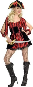Sea Queen Pirate Wench Caribbean Fancy Dress Up Halloween Sexy Adult Costume - Picture 1 of 8