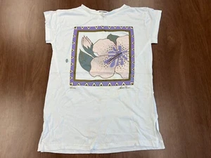 CAMISA MUJER LAUREL BURCH VINTAGE TALLA ÚNICA ARTE FLOR HIBISCO AÑOS 90 NUEVA - Imagen 1 de 11