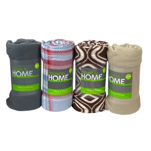4-Pk House to Home 50x60 Fleece Throw Blanket Assorted Colors - Holiday Gift - Picture 1 of 4
