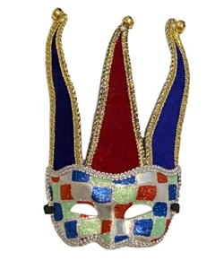 Masquerade Mask Silver Gold Carnival Venetian Jester Mask Mardi Gras Party Mask - Picture 1 of 12