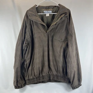 Kittrell Men's Brown Plaid Long Sleeve 1/4 Zip Pullover Windbreaker Size XL - Picture 1 of 21