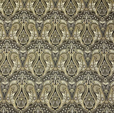 MILL CREEK SCIBELLI BLACKBIRD BROWN DAMASK PAISLEY MULTIUSE FABRIC BY YARD 54"W - Image 1 of 4