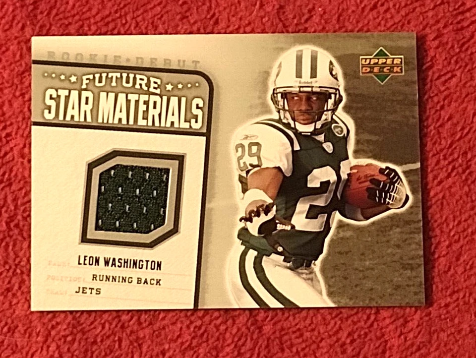 LEON WASHINGTON JETS 2006 UD ROOKIE DEBUT FUTURE STARS SILVER JERSEY (AG1063) - Image 1 of 1