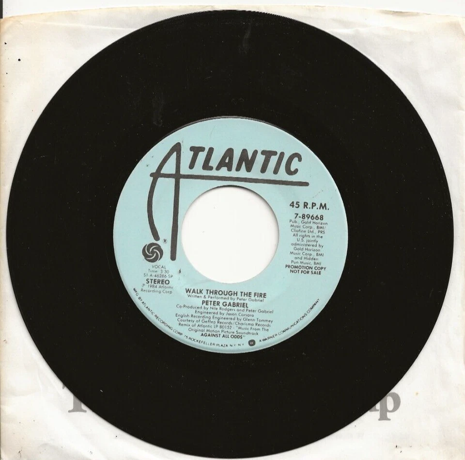 PETER GABRIEL GENESIS WALK THROUGH THE FIRE RARE 7 INCH USA PROMO VINYL SINGLE - Image 1 of 1