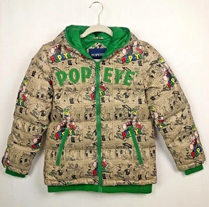 POPEYE Kids Insulated Puffer Jacket Coat Youth Sz-12 Comic Strip - Picture 1 of 10