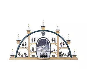 Schwibbogen Seiffen Kurrende elektrisch BxHxT 70x40x5cm NEU Lichterbogen Fenster - Bild 1 von 1