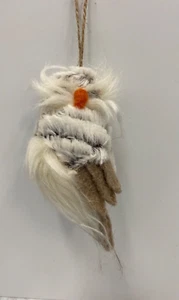 Wondershop owl Christmas ornament faux fur feathers 5" x 3" #2 - Picture 1 of 1