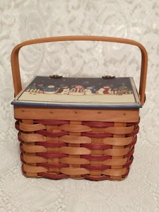 Cesto in vimini pupazzi di neve cantanti che cantano ti auguriamo buon Natale tbllw1 - Foto 1 di 6