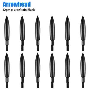 24Pcs 100-250Grain Field Points Broadheads Arrowheads Tips Archery Arrow Target - Picture 1 of 15