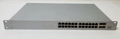 UNCLAIMED Cisco Meraki 24 Port Gigabit PoE Switch 4 Port 10Gb SFP+ MS125-24P-HW - Image 1 of 4