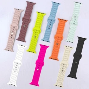 Cómoda correa de silicona suave al aire libre para mujeres hombres para Apple Watch Series 10 46 mm - Imagen 1 de 13