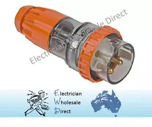 32 AMP Single Phase 3 Pin Plug Male IP66 Weatherproof Industrial Electrical 240V - Picture 1 of 6