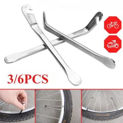 Juego de 3/6 piezas de palanca de neumáticos de bicicleta cuchara de cambio de hierro herramienta de cambio de neumáticos de metal para bicicleta Foto 1 de 4