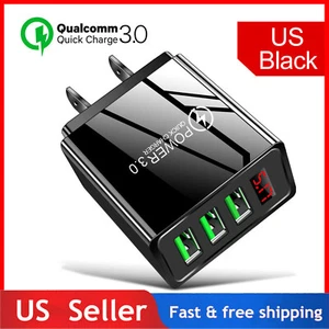 3 Port Fast Quick QC 3.0 USB Hub Wall Charger Power Charge Adapter US Plug 5V/3A - Picture 1 of 8