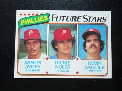 RAMON AVILES DICKIE NOLES KEVIN SAUCIER 1980 TOPPS ROOKIE BASEBALL CARD #682 EX+ - Image 1 of 2