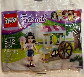 LEGO Friends Girls Lego Emma&rsquo;s Ice Cream Stand Polybag  Set 30106 Retired New