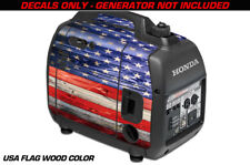 Decal Wrap For Honda EU2000i Skin Camping Generator Engine Sticker USA FLAG WOOD