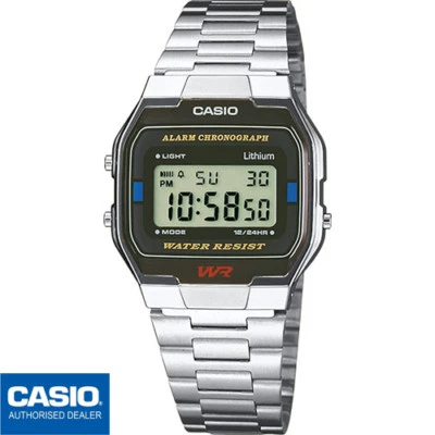 CASIO A163WA-1QES⎪A163WA-1⎪ORIGINAL⎪Vintage ICONIC⎪RETRO⎪METAL⎪PLATA⎪SILVER - Imagen 1 de 4