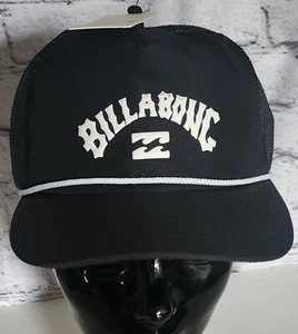 Billabong Black Arch Team Hat Mesh Rope Trucker Snapback - Picture 1 of 10