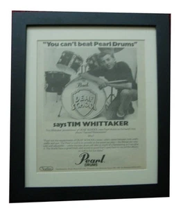 PEARL DRUMS+DEAF SCHOOL+POSTER+AD+RARE FRAMED ORIGINAL 1976+EXPRESS WORLD SHIP - Imagen 1 de 7