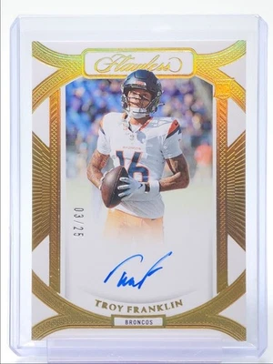 TROY FRANKLIN 2024 FLAWLESS ROOKIE FRAME SIGNATURES BRONCOS RC AUTO /25 Q4274 - Image 1 of 2
