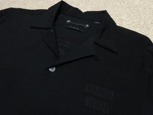Camisa de rayón cuello abierto All Saints negra bordada - Imagen 1 de 16