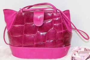 Maxx New York Pink Croc Embossed Small Shoulder Crossbody Purse - Picture 1 of 14