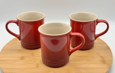 Juego de 3 tazas de té de café Le Creuset gres Cerise rojo ombre 12 oz Foto 1 de 4