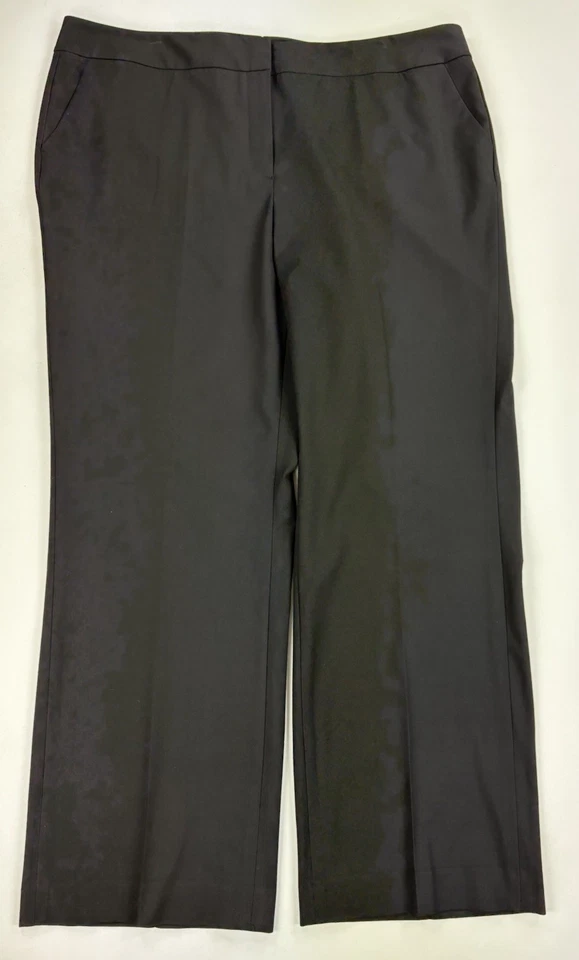 Pantalones negros Sejour para mujer con calce curvilíneo tiro alto recto elástico talla 18W Foto 1 de 4