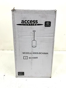Access Lighting Simplicite 1-Light Black Chrome Pendant Smoke Mirror Glass*READ - Picture 1 of 2
