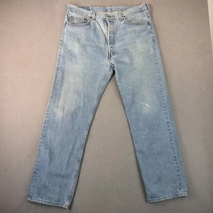 Vintage Levis 501 Jeans Mens 34x29 Blue Made in USA Button Fly 90s Tag 38x30 - Picture 1 of 11