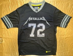 Metallica OFFICIAL M72 Tour Pop Up Shop Football Jersey Size LG Large BLACK 2025 - Picture 1 of 10